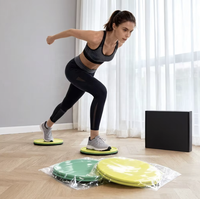 Set de Fitness Abdominal para el Hogar Más Vendido: Placa Deslizante de Doble Cara de ABS + Espuma con Bloque Deslizante para Ejercicios Abdominales