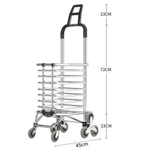 Fellco Bốn Bánh Có Thể Gập Lại Nhựa Giỏ Hàng Mô Hình 3605 Hộ Gia Đình Nhỏ Kéo Giỏ Trailer Xe Đẩy Di Chuyển Tay Giỏ Hàng Nền Tảng - Product Image 6