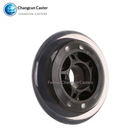 Roue pivotante silencieuse transparente en PU Changchun 75mm/65mm pour patins à glace, trottinettes, vélos d'enfants et utilisations auxiliaires