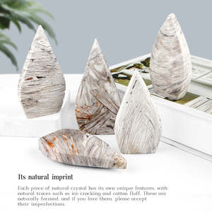 Venta al por Mayor de Adornos de Ágata Mexicana Blanca Estilo Bohemio en Forma de Gota de Agua, Piedra de Cristal Curativa para Decoración del Hogar y Regalos - Product Image 6