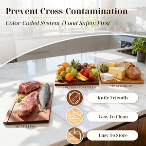 Planches à découper en bois en forme de livres avec support pour légumes, fromages, viandes, ensemble de 3 planches à découper pour la décoration de la cuisine - Product Image 2