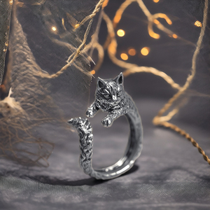 Vintage Silver Color <strong>Cat</strong> <strong>Ring</strong> Terrible Evil Witch <strong>Cat</strong> Opening <strong>Ring</strong> Cocktail Party Women's Cute Pet <strong>Rings</strong> Anniversary Wholesale - Product Image 6