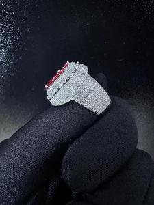 Bague unisexe de luxe en argent sterling 925 plaqué or, faite à la main, avec diamant fantaisie cultivé en laboratoire, taille brillant, certifiée, style hip-hop - Product Image 3