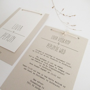 Tarjeta DE BODA sabia de papel de <span class=keywords><strong>dos</strong></span> <span class=keywords><strong>piezas</strong></span> holandesa antigua de lujo, Ahorre la fecha o cambie la fecha, invitaciones de boda Rústicas - Product Image 2