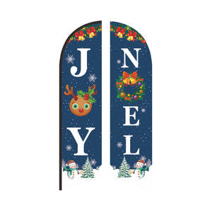 عيد الميلاد حفلة مهرجان 6 قدم 8 قدم 11 قدم 12 قدم 15 قدم ريشة مجموعة علم قاعدة الآن توظيف ترحيب علامة مفتوحة لافتات أعلام ترويجية - Product Image 5