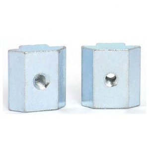 Sujetadores de perfil de aluminio, tuercas de bloqueo cuadradas, M4, M5, M6, M8, M10 t, tuerca en T de acero, ranura en T de 10mm - Product Image 2