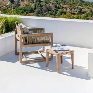 Set da pranzo da giardino in legno di Teak, tavolo e sedie da esterno, sedia da bistrot, Set da pranzo all'aperto - Product Image 6