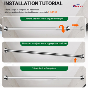 ARODDY 27,56-74,8 pulgadas <span class=keywords><strong>Barras</strong></span> <span class=keywords><strong>de</strong></span> <span class=keywords><strong>cortinas</strong></span> decorativas modernas Postes <span class=keywords><strong>de</strong></span> cortina Venta al por mayor <span class=keywords><strong>Barras</strong></span> <span class=keywords><strong>de</strong></span> cortina plateadas <span class=keywords><strong>de</strong></span> acero inoxidable para ventanas - Product Image 5