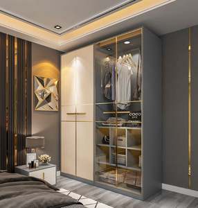 Whole House Custom Cabinet Bedroom Solid <b>Wood</b> Wardrobe Overall Simple Style Hanging Area Multiple Inserts Beautiful Cabinets - Product Image 2