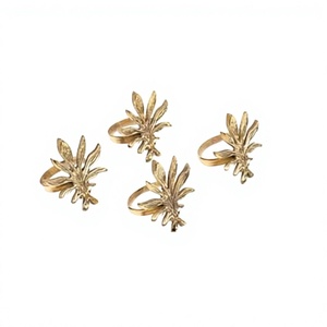 Anillo para Servilletas con Diseño de Palmera Dorada, Decoración de Mesa de Latón para Bodas, Cenas, Restaurantes, Hoteles y Hogares - Product Image 5