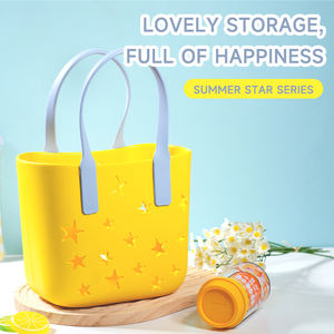 Wholesale Custom Logo <strong>Croc</strong> Makeup Silicone Beach Bag New Design <strong>Insert</strong> Tote Handbag for Outdoor Use - Product Image 3