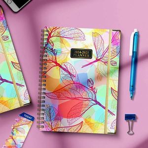 Custom 2024-2025 A5 Pink Spiral Printed Gift Weekly Monthly Goal <b>Diary</b> <b>Notebook</b> Agenda Manifestation Planner Journal - Product Image 2