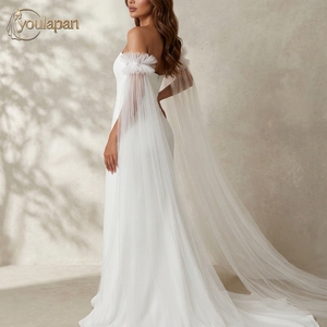 YouLaPan Cape simple et élégante en nylon à manches longues, style quatre saisons, pour les spectacles de mariage, les acteurs et les mariées MM03-I - Product Image 2