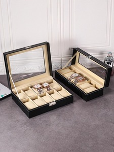 PU da 12-lưới Acrylic hiển thị trường hợp hộp đồng hồ & Trường hợp với lưu trữ bằng gỗ MDF chất liệu bên ngoài vị trí trường hợp đồng hồ - Product Image 6