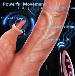 Bestseller USB Silikon Schub Stretchy Realistic Vib rating <span class=keywords><strong>Dildo</strong></span> mit Saugnapf Fernbedienung Zunge lecken <span class=keywords><strong>Dildo</strong></span> - Product Image 4