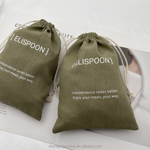 Sacs à cordon en coton lin Offre Spéciale pour pochette à poussière en tissu sac en lin de coton réutilisable avec logo personnalisé - Product Image 1