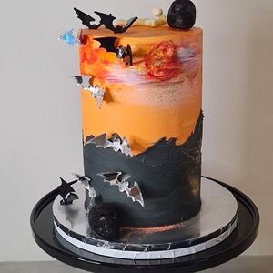 น้ำผึ้งและความหวาน ของตกแต่งเค้กอะคริลิค 3 มิติ รูปค้างคาว ฮาโลวีน ขนาดกว้าง 9 ซม. ท็อปเปอร์คัพเค้ก อุปกรณ์ตกแต่งสถานที่ - Product Image 2