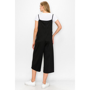 Combinaison ample à jambes larges et coupe courte - Noir - Product Image 3