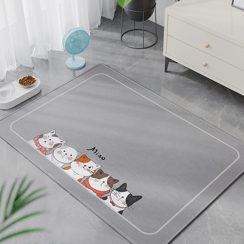 Tapis pour animaux de compagnie en soie glacée - Gris clair tacheté