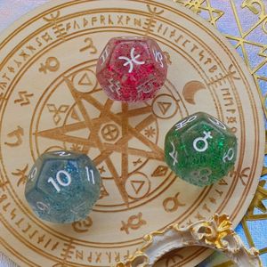Bán Buôn 3Pcs Đá Quý 12 Hai Mặt Chiêm Tinh Bói Toán Tùy Chỉnh Chiêm Tinh Học Xúc Xắc Cho Chòm Sao Tarot Thẻ Trò Chơi Phụ Kiện - Product Image 2