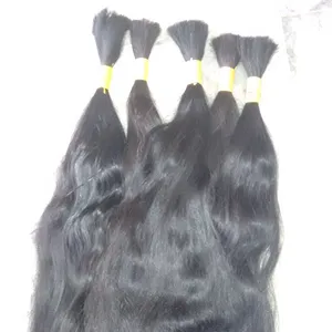 black 100% Indian remy human hair bulk silky touch best wave texture bulk human hair.