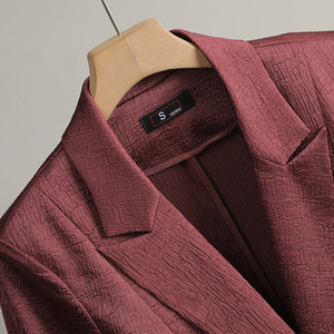 White Women's Blazer Three Quarter Sleeve Solid Color Breathable Polyester <b>Suit</b> Top - Product Image 4