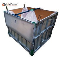 Boîte à palettes en acier robuste et durable, pliable, pour l'entreposage industriel