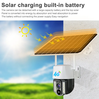 Nuevo V380 inalámbrico al aire libre IP66 3MP Cámara con batería solar H.265 Energía solar CCTV IP PTZ 4G Cámara solar