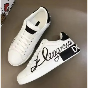 Zapatillas de Diseño de Marca de Lujo Vstreetstyle Dolcegabban Dgs 1984 para Mujer/Hombre, Blancas, de Cañ<span class=keywords><strong>a</strong></span> Baja, con Forro de Malla y Cierre de Cordones - Product Image 1