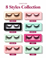 Faux cils en vison avec logo personnalisé, 1 paire, naturels, longs, volumineux, effet wispy, vente en gros, emballage individuel, extension de cils pour maquillage