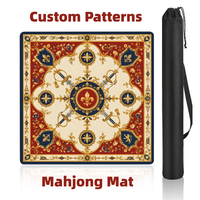 Tapis de jeu de mahjong de luxe personnalisé 33 pouces, cadeau de club boutique, tapis de table de mahjong en néoprène doux au toucher, motif floral de jardin d'été