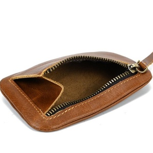 Custom Logo Vintage Genuine Leather Mens Wallet Short RFID Card Holder Clutch Coin Purse with Open Closure and Polyester Lining - Product Image 5