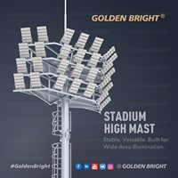 Poteau d'éclairage à mât haut de 30 m Golden Bright avec structure en acier galvanisé à chaud pour grands stades et aéroports