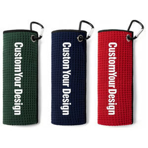 Serviette de golf en microfibre tricotée personnalisée avec logo, de haute qualité et à prix abordable, absorbante, écologique, séchage rapide, pour le sport et le fitness, idéale pour le SPA. - Product Image 1