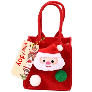Sac cadeau de Noël en tissu non tissé, sac à main décoratif, petite boîte cadeau pour la veille de Noël, emballage de fruits, fabriqué en Chine, touche rouge - Product Image 5