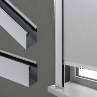 Persianas enrollables Prettyhouse 100% opacas con canal en U de aluminio, tiras bloqueadoras de luz, rieles en ambos lados, color gris