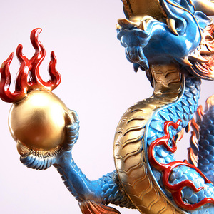 รูปปั้นมังกรทองเหลืองโบราณ งานโลหะสั่งทำพิเศษ ขนาดใหญ่ สไตล์จีน สำหรับตกแต่งสวน พร้อมน้ำพุ - Product Image 3