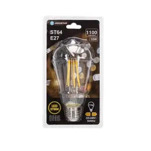 Bombilla LED ST64 E27 10W, transparente, filamento, de bajo consumo, ideal para iluminación decorativa y ambiental - Product Image 2