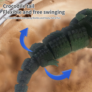 Voiture télécommandée de simulation de crocodile cool avec pulvérisation d'eau, lumière, jouet animal télécommandé pour enfants, queue de crocodile flexible - Product Image 3