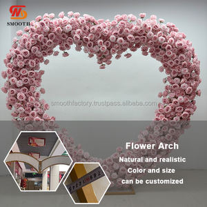 Arco de Flores Artificiales LEDA, Exquisito, en Forma de Corazón Rosa, Hecho a Mano, para Bodas al Aire Libre, San Valentín - Product Image 4
