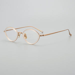 ชุดราชวงศ์ผงทองแห่งฤดูใบไม้ร่วงเพลงความงามกรอบแว่นสายตาสั้นทำจากไทเทเนียมแท้เรียบง่ายกรอบตาแมวอันตรายความงามที่งดงาม - Product Image 4