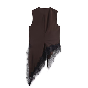 Vêtements pour femmes ZATRHMBM, nouvelle mode 2025, veste asymétrique en dentelle, style rétro décontracté, manches longues, coupe ajustée, veste polyvalente pour femmes - Product Image 2