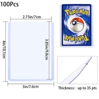 Porte-cartes en plastique 35PT 3x4 avec fermeture à clip pour cartes de sport de baseball, football, basketball, hockey et golf