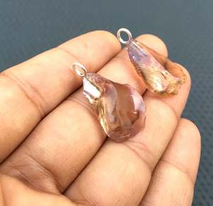 Vente en gros de 2 pièces magnifique pendentif en pierre précieuse amétrine naturelle breloque en argent sterling 92.5 avec placage à l'or superbe cadeau en pierre - Product Image 3