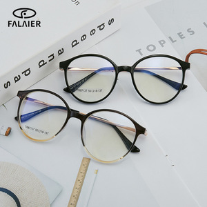 Monture de lunettes rondes Falaier Tr90 50mm, lunettes d'ordinateur anti-lumière bleue, lunettes optiques unisexes à monture complète - Product Image 1