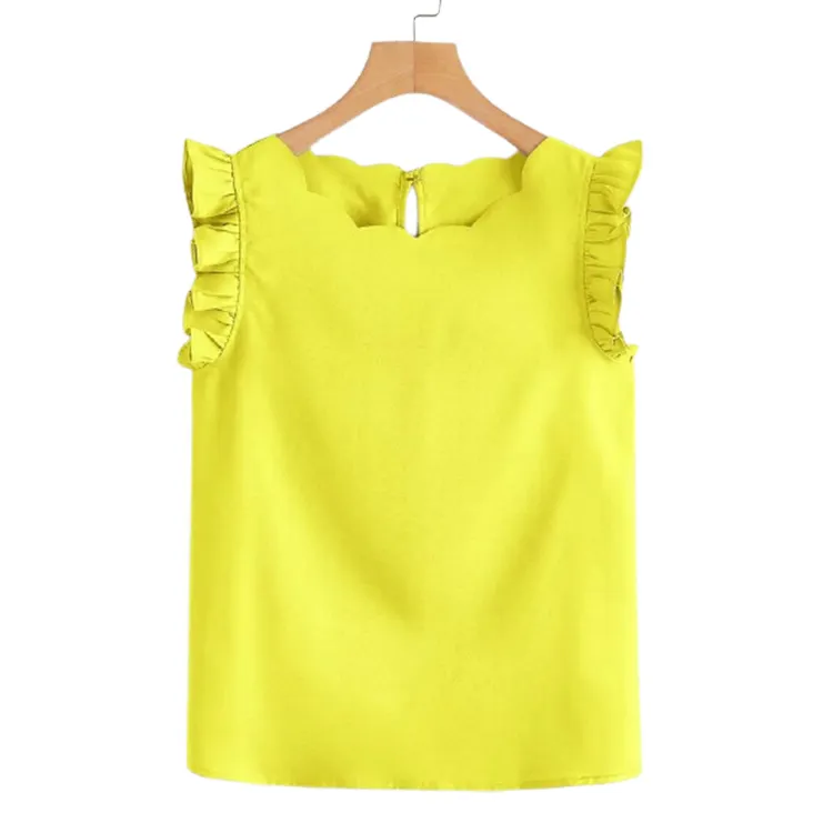 Women's Clothing Summer Fashion Round Neck Top Breathable Casual Sleeveless Blouse