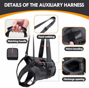 Dog Hind Leg Support <b>Harness</b> Solid XL Polyester Material Comfortable Traction Belt for Injured Elderly Dogs Rehabilitation - Product Image 3