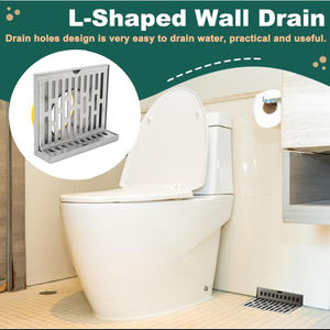 <span class=keywords><strong>Drain</strong></span> de sol d'angle en acier inoxydable personnalisé en forme de L pour douche, salle de bain, salle <span class=keywords><strong>humide</strong></span>, anti-corrosion, installation facile, tuyau de 110 mm, 5 ans - Product Image 6