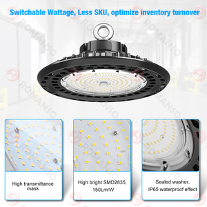 Lámpara LED de Alta Bahía HB de 150W, Fundición de Aluminio, 150LM/W, 50-60Hz, IP65 - Product Image 3