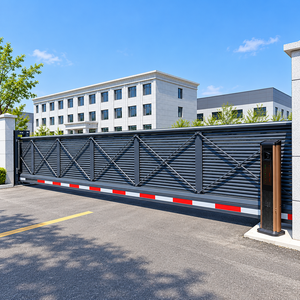 Porte coulissante automatique en aluminium sur mesure, sans rail, pour l'entrée sécurisée des stades et des sites sportifs - Product Image 1